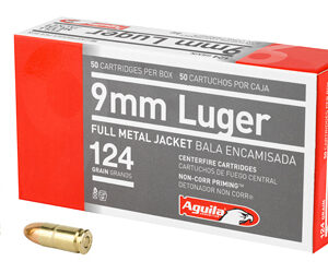 Aguila 9mm 124gr FMJ Ammunition 50rd