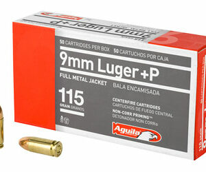 Aguila 9mm +P 115gr FMJ Ammunition 50rd