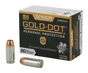 Speer Gold Dot Ammunition 40SW 180gr HP 20rd
