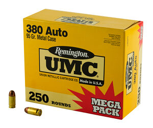 Remington UMC Ammunition 380ACP 95gr FMJ 250rd