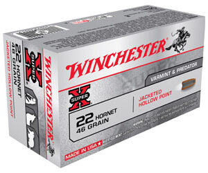 Winchester 22 Hornet 46gr JHP Ammunition 50rd