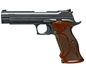 Sig Sauer P210 Target 9mm 5.0 8rd Walnut Grips Black