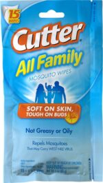 Cutter HG-95838 All Family Mosquito Wipes, 7.5% DEET 15Ct.