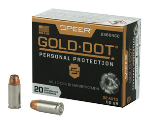 Spee Gold Dot Ammunition 32 ACP 60gr HP 20rd