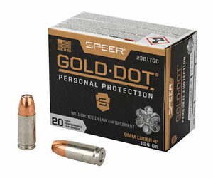 Speer Gold Dot 9mm +P 124gr HP Ammunition 20rd