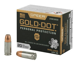 Speer Gold Dot Ammunition 9mm 124gr 20rd Hollow Point