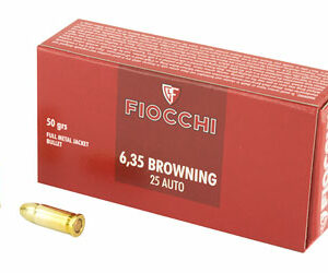 Fiocchi 25 ACP 50gr FMJ Ammunition 50rd