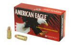 Federal American Eagle 9mm 147gr FMJ Ammunition 50rd