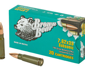 Fime Bear Ammunition 7.62x39 196gr FMJ Subsonic 20rd