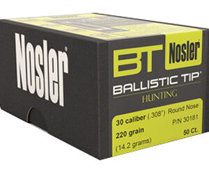 NOSLER 30 CAL 220GR 50CT