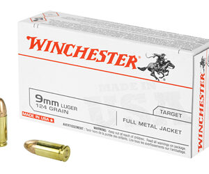 Winchester USA 9mm 124gr 50rd FMJ Ammunition
