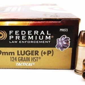 Federal Premium HST Tactical LE Ammunition 9mm +P 124gr JHP 50rd