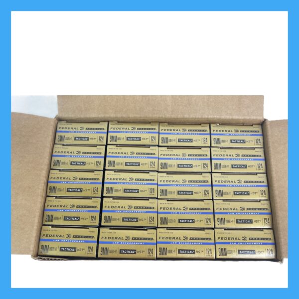 Federal Premium HST Tactical LE Ammunition 9mm +P 124gr JHP 1000rd Case