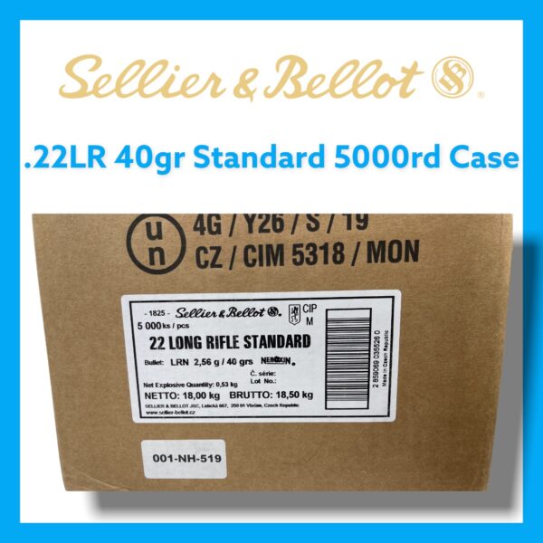 Sellier & Bellot .22LR 40gr Standard Ammunition 5000rd Case - Image 2