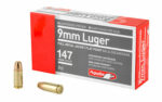 Aguila 9mm 147gr FMJ FP Ammunition 50rd
