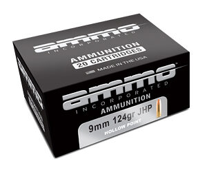 Ammo Inc 9mm 124gr XTP JHP Ammunition 20rd