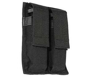 Black Double Pistol Magazine Pouch with Hook & Loop