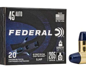 Federal Synthetic Defense Ammunition 45 ACP 205gr SJHP 20rd