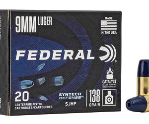 Federal Synthetic Defense 9mm 138gr SJHP Ammunition 20rd