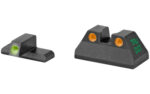 Meprolight Tritium Night Sight Set for H&K USP Compact 9mm/.40 S&W, Green/Orange