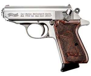 Walther PPK/S 380 ACP 3.35" 7rd Stainless Walnut Grips