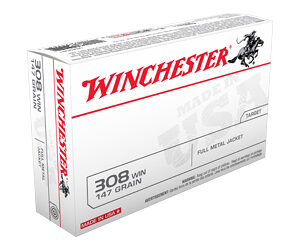 Winchester USA Target Ammunition 308 Win 147gr FMJ 20rd