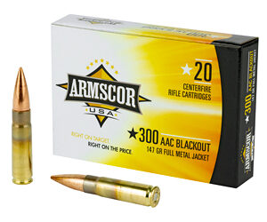 Armscor Ammunition 300 AAC Blackout 147gr FMJ 20rd