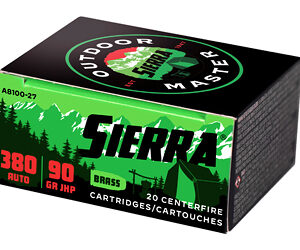 Sierra Outdoor Master Ammunition 380ACP 90gr JHP 20rd