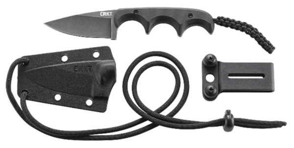 CRKT Minimalist 2.16" Fixed Drop Point Plain Black Stonewash w/ Sheath