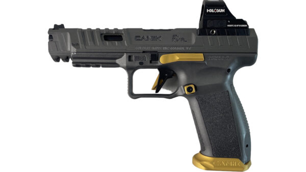 Canik SFX Rival 9mm 5" 18rd Gray/Gold w/ Holosun 507C X2 - OG Case - Image 2