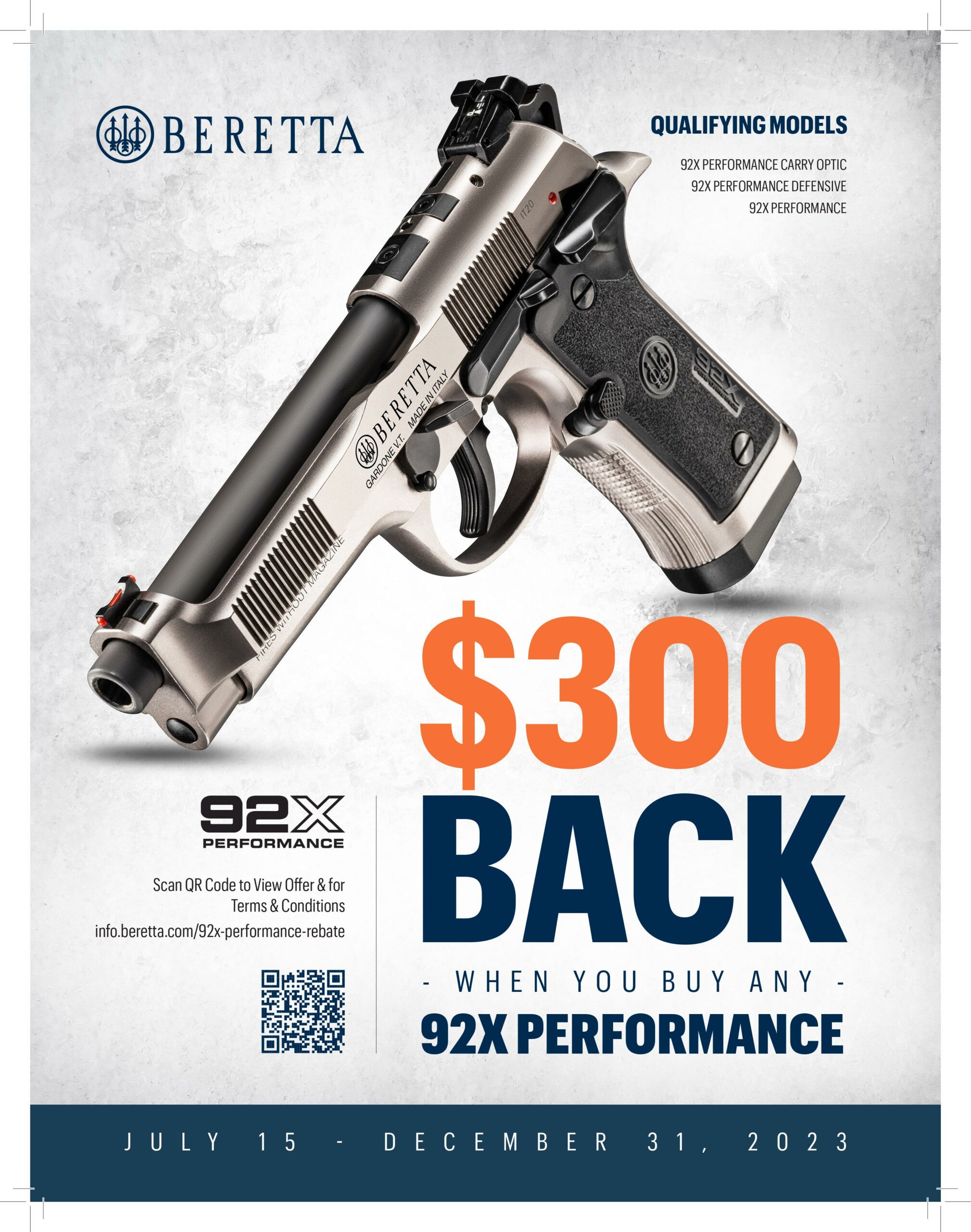 Beretta 92x Performance 2023 Rebate Flyer