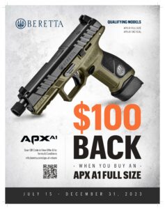 Beretta APX A1 Full Size 2023 Rebate Flyer
