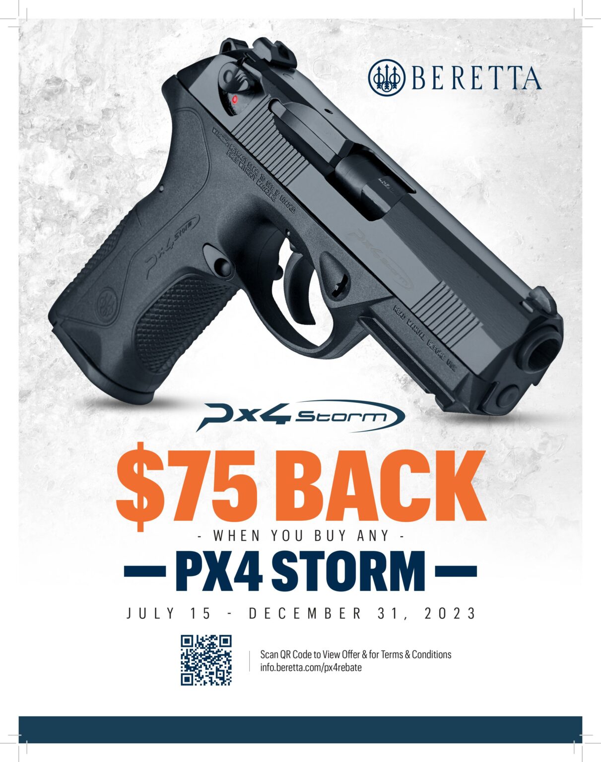 Beretta Rebate 2023 APX A1 Carry, Px4 Storm, APX A1 FS, 92X