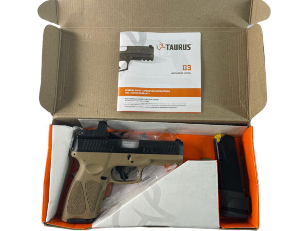 Taurus G3 9mm 4" 17rd & 15rd FDE/Black w/ ADE Green Dot Sight
