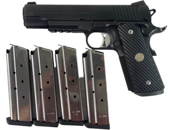 Sig Sauer 1911 R Tactops 10mm 5" 8rd Night Sights Rail 4 Mags