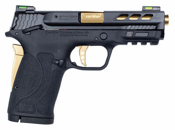 Smith & Wesson M&P 380 Shield 12719 Performance Center 380 EZ Polymer Thumb Safety 3.8" Barrel 2x8 Round Gold