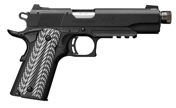 Brownells 051820490 1911 Black Label Supergrade .22 LR 4.88" 10-Round Black