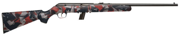 Savage 40222 Model 64 .22LR No AccuTrigger Synthetic Stock Red White Blue