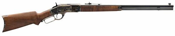 Walnut Grips Uberti 534228140 1873 Cattleman Charcoal Blue Old Model Revolver 44-40 Winchester 24"
