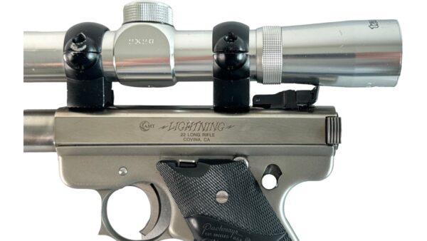AMT Lightning 22LR 8.25" Bull Barrel 10rd Stainless Tasco 2x20 3 Mags - Image 4