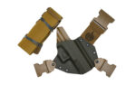 GunfightersINC Kenai Chest Holster for Glock 43X Gray Shell Coyote Brown Harness IWB Right Hand Kydex/Nylon