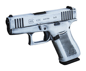 Glock 43X 9mm 3.41" White Battle Worn