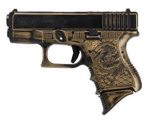 Glock 27C Gen3 40S&W 3.46" Distressed Black and Gold Cerakote