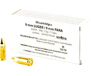 Sellier & Bellot 9mm 1000 Rounds 115grain FMJ