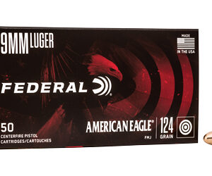Federal American Eagle 9MM 124 Grain FMJ 1000rd Case