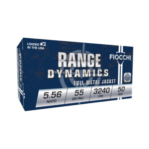 Fiocchi Ammunition Rifle  5.56 NATO 55 Grain, Full Metal Jacket Boat Tail M193 50 Round Box