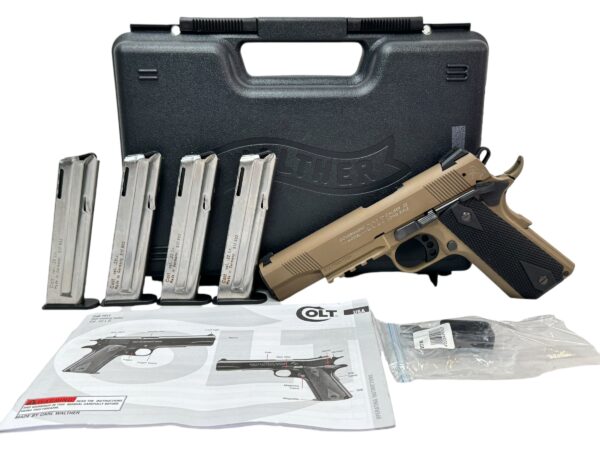 Walther Colt 1911 Rail Gun 22LR 5" 10rd FDE - 4x Mags