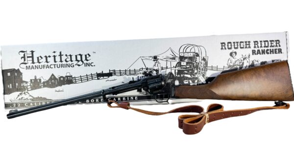 Heritage Rancher 22LR 16" 6rd Black - Original Box Leather Shoulder Strap
